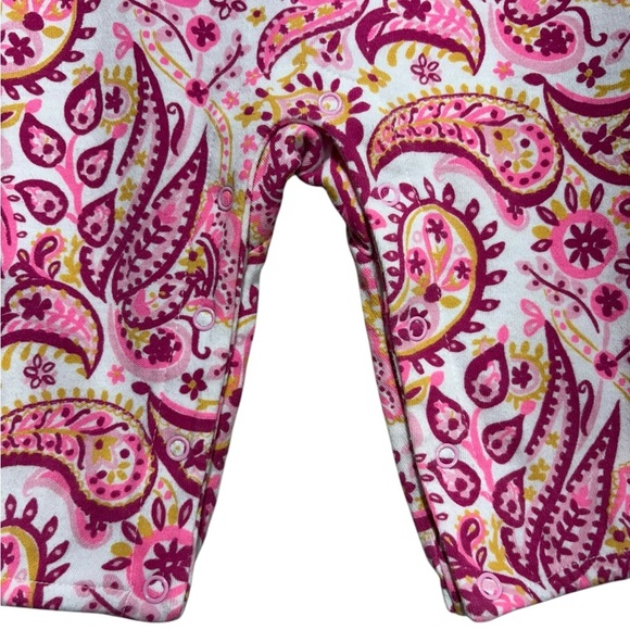 Crown & Ivy Baby Pink and Yellow Paisley Jumpsuit size 6 months - Picture 4 of 7